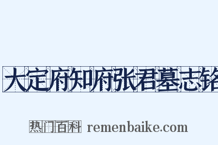 大定府知府张君墓志铭是什么意思的图片